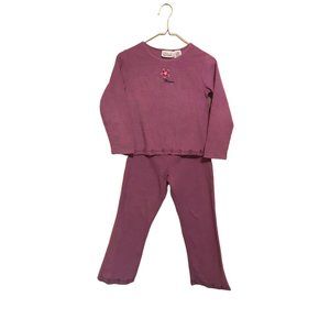 Girls purple shirt & pants fleece (7/8)